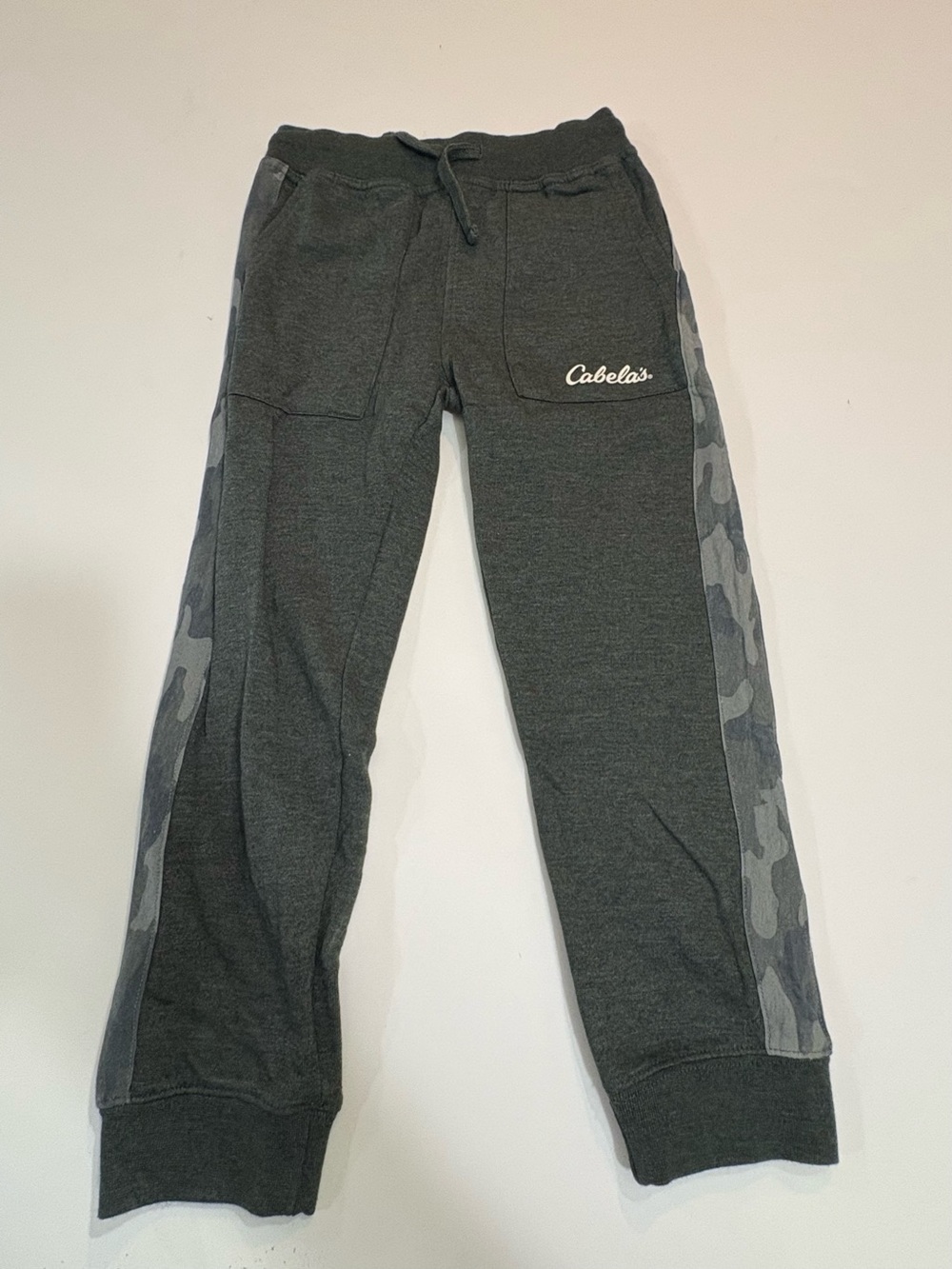 Cabela's Charcoal Sweatpants with Gray Camo Side Panels
